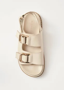 Harper Cream Leather Sandals