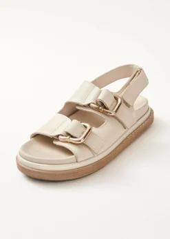 Harper Cream Leather Sandals