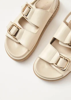 Harper Cream Leather Sandals