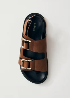 Harper Suede Brown Leather Sandals