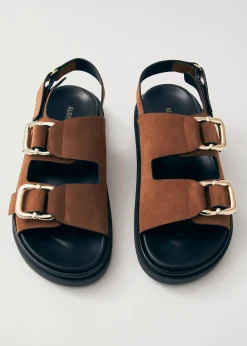 Harper Suede Brown Leather Sandals