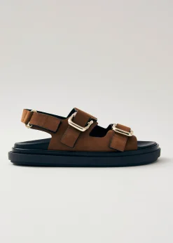Harper Suede Brown Leather Sandals