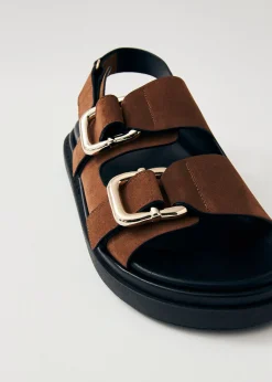 Harper Suede Brown Leather Sandals