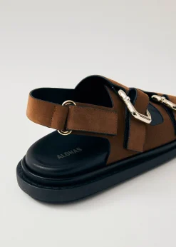 Harper Suede Brown Leather Sandals