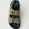 Harper Suede Khaki Leather Sandals