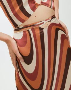 High Tied Red Skirt