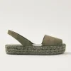 Ibizas Suede Green Leather Espadrilles