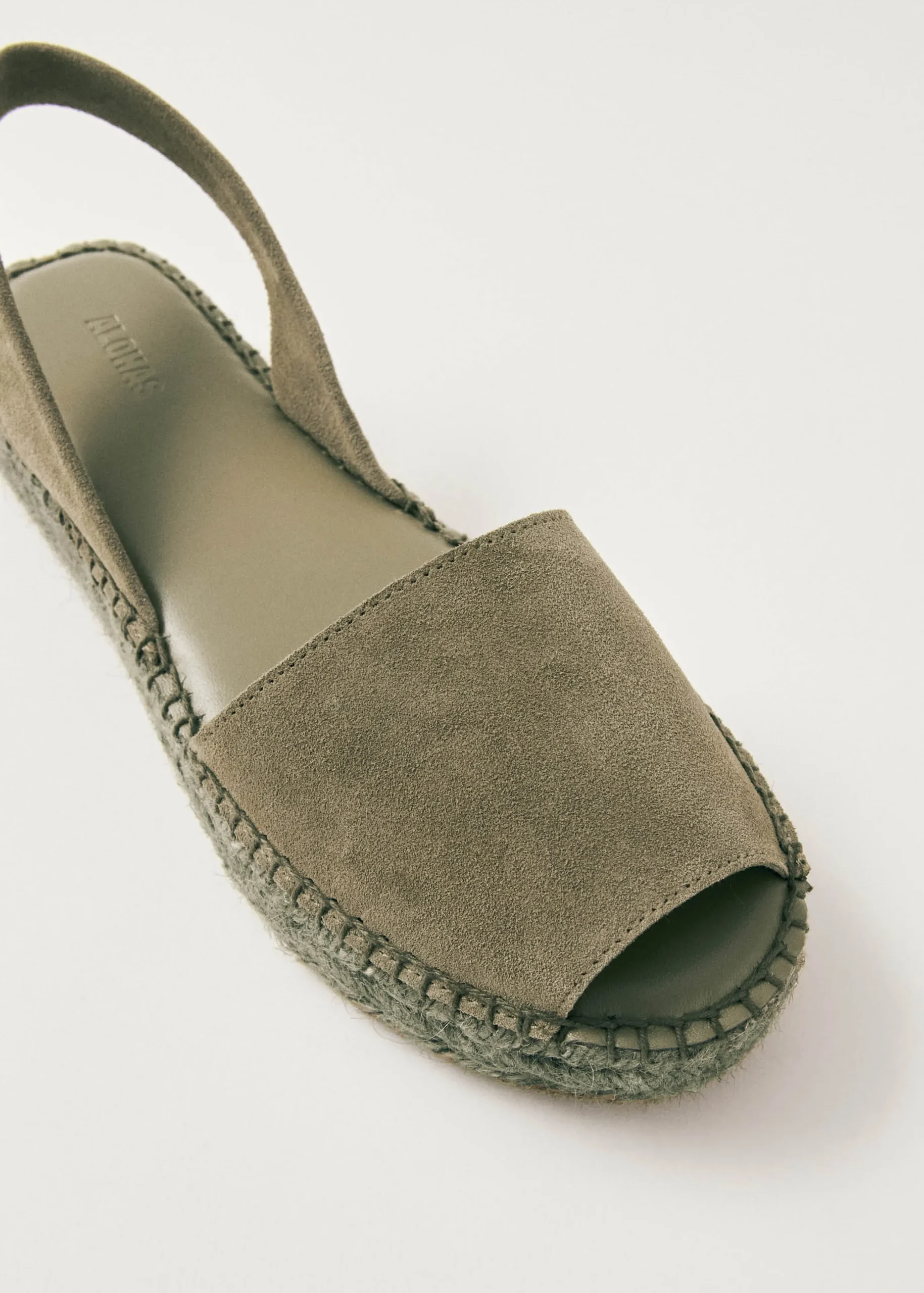 Ibizas Suede Green Leather Espadrilles