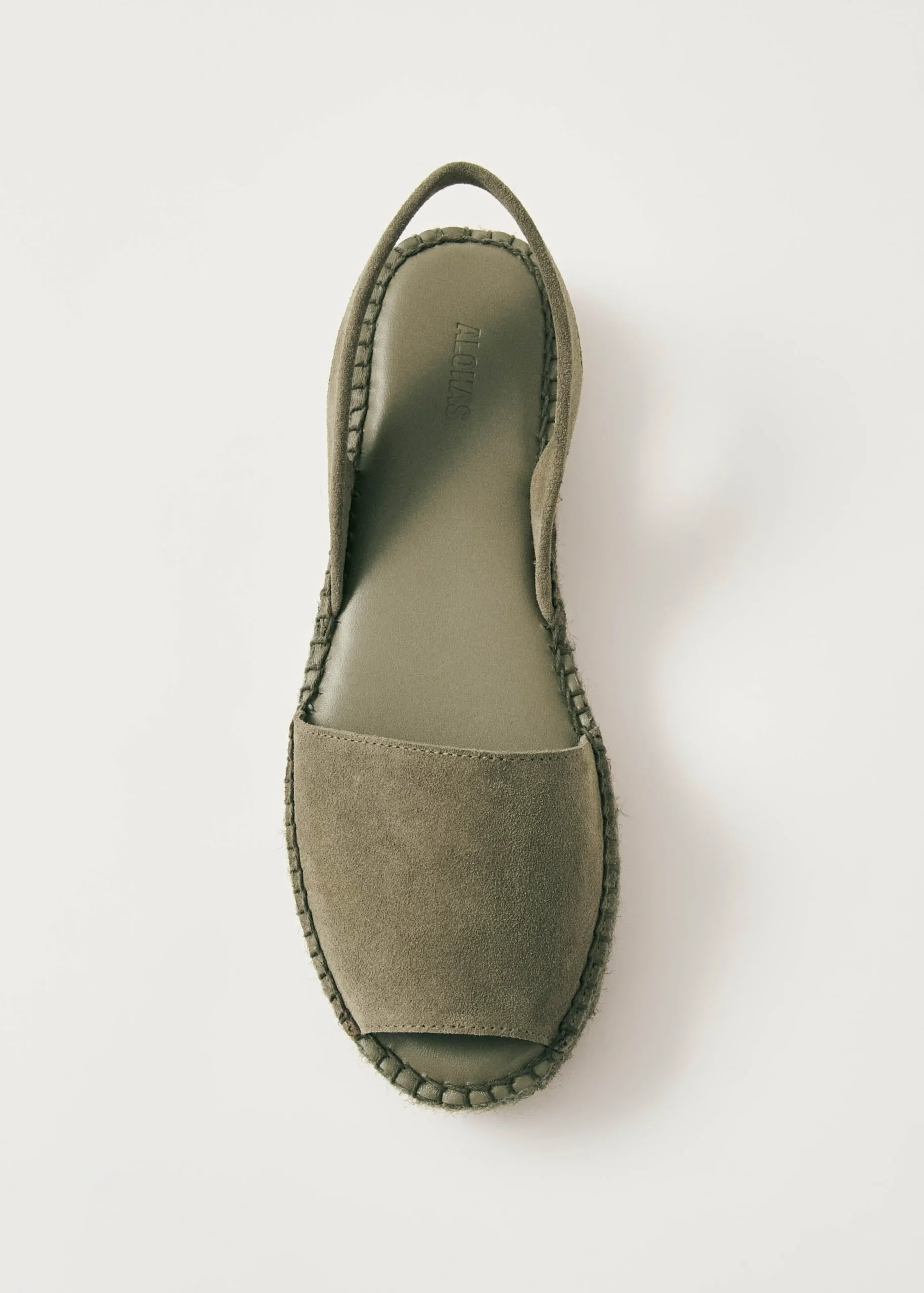 Ibizas Suede Green Leather Espadrilles
