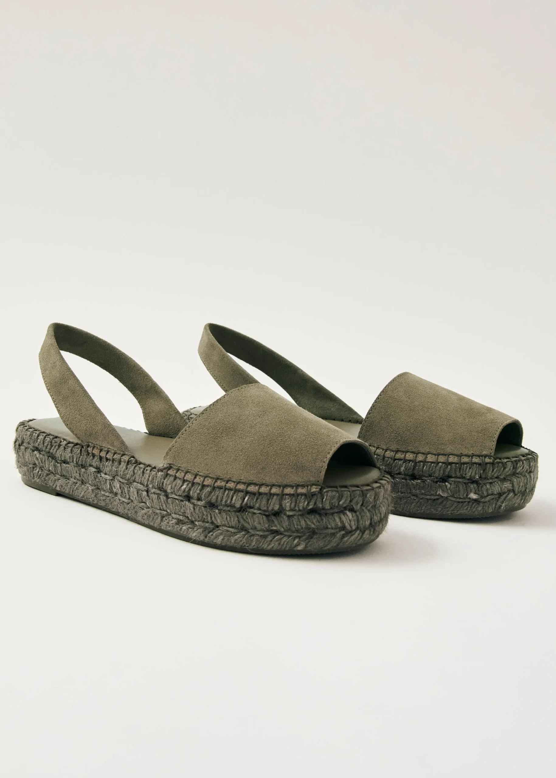 Ibizas Suede Green Leather Espadrilles