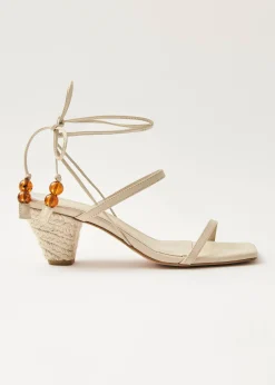 Imani Cream Leather Sandals