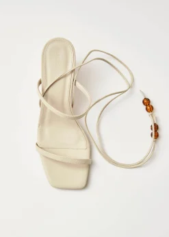 Imani Cream Leather Sandals