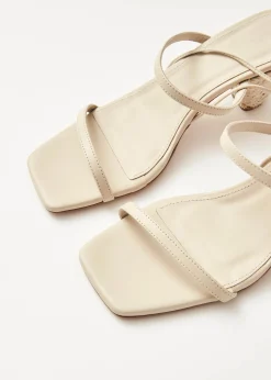 Imani Cream Leather Sandals