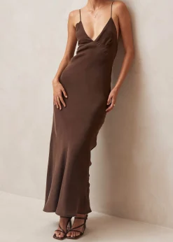 Island Brown Midi Dress