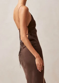 Island Brown Midi Dress