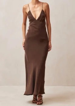 Island Brown Midi Dress