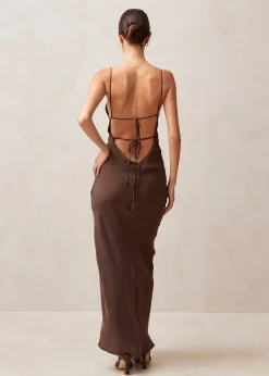 Island Brown Midi Dress