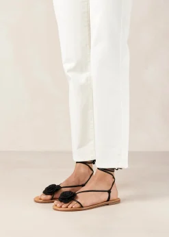 Jakara Black Leather Sandals