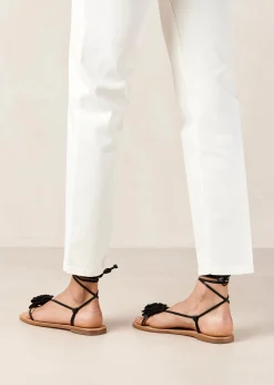 Jakara Black Leather Sandals