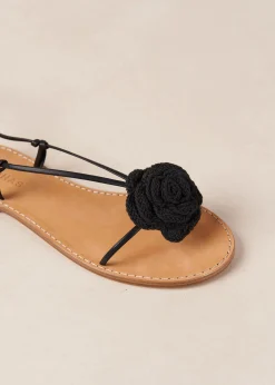 Jakara Black Leather Sandals