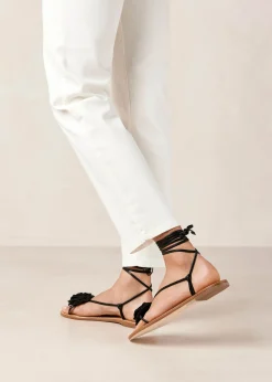 Jakara Black Leather Sandals