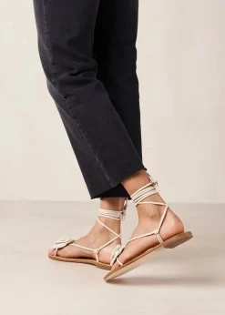 Jakara Cream Leather Sandals