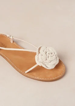 Jakara Cream Leather Sandals