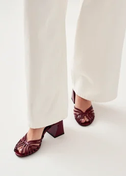 Jessa Onix Burgundy Leather Sandals