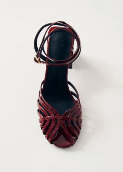 Jessa Onix Burgundy Leather Sandals