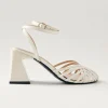 Jessa Onix Cream Leather Sandals