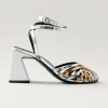 Jessa Shimmer Silver Gold Leather Sandals