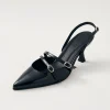 Joelle Onix Black Leather Pumps