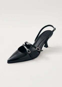 Joelle Onix Black Leather Pumps