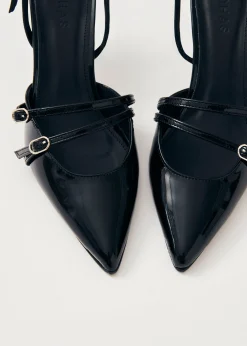Joelle Onix Black Leather Pumps
