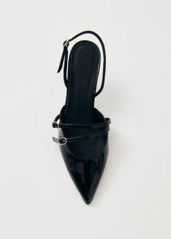 Joelle Onix Black Leather Pumps