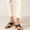 Josie Black Leather Sandals