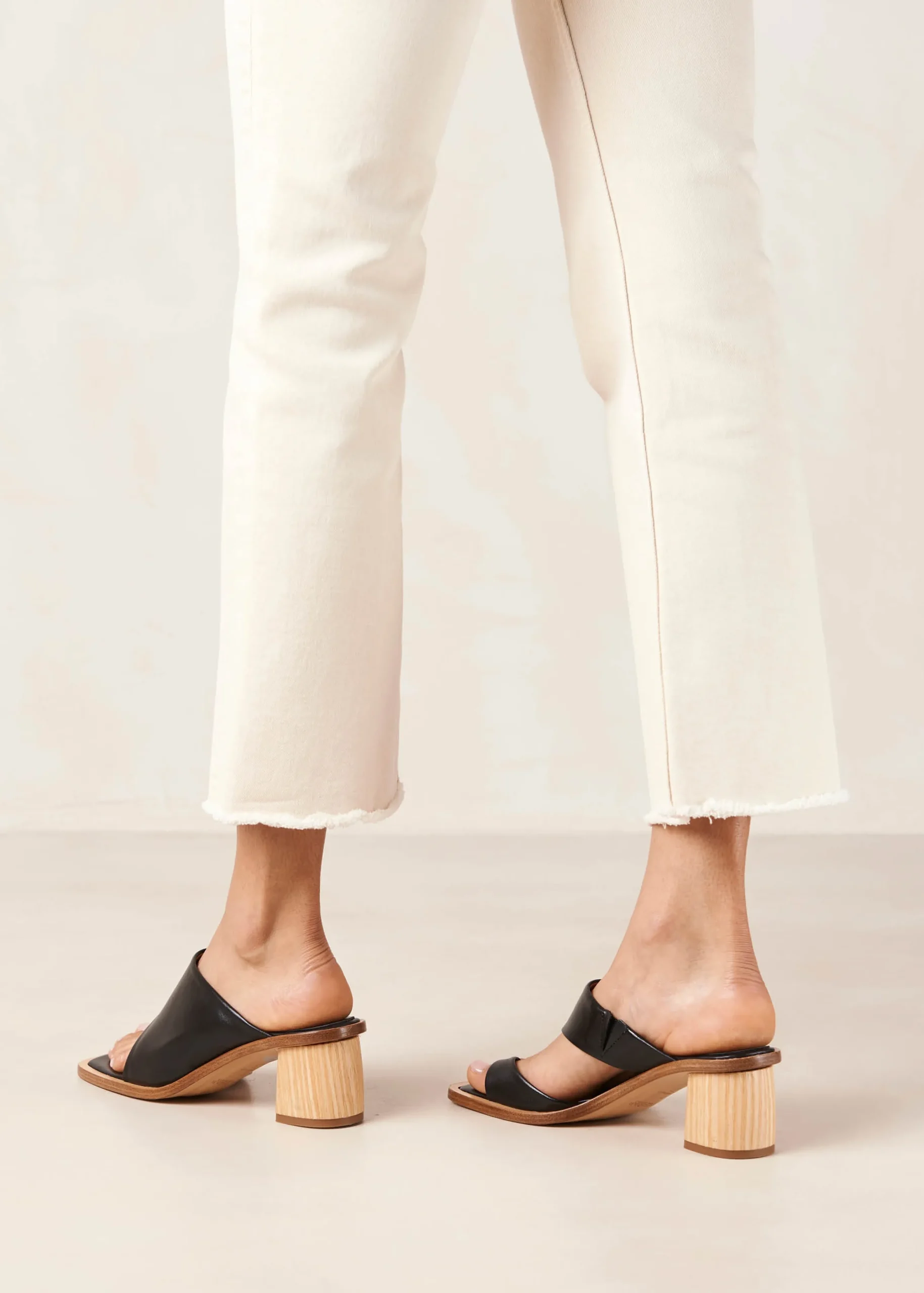 Josie Black Leather Sandals