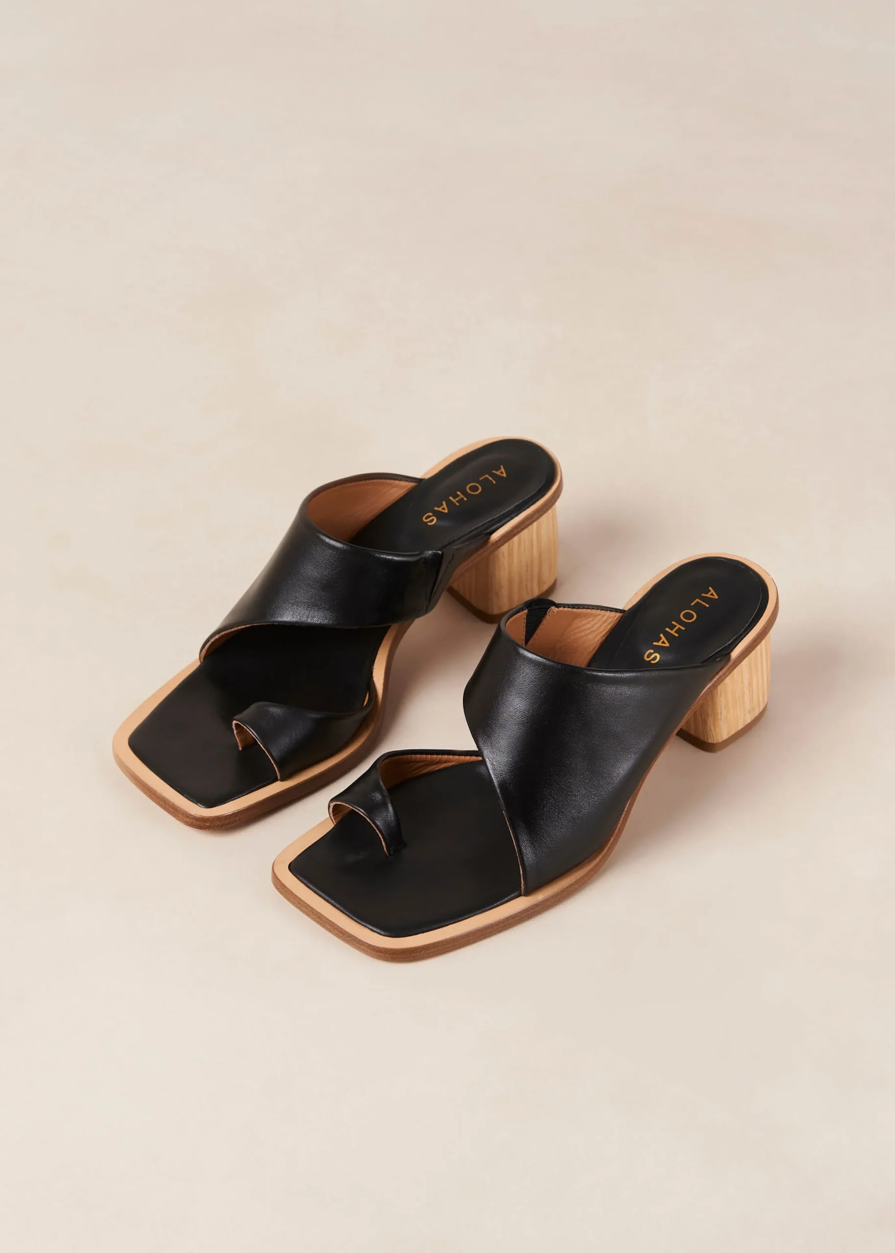Josie Black Leather Sandals
