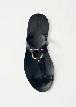 Jovie Black Leather Sandals