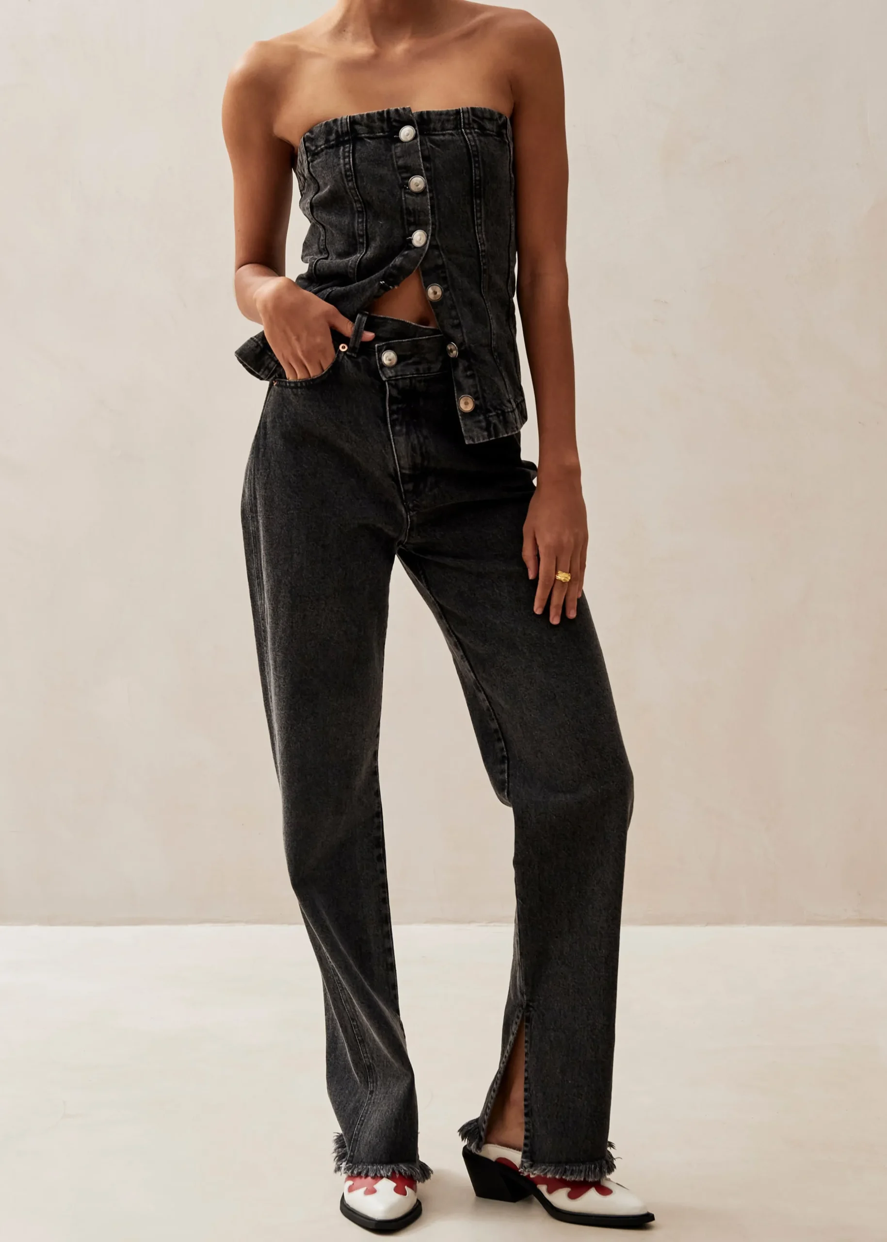 Kansas Black Denim Pants