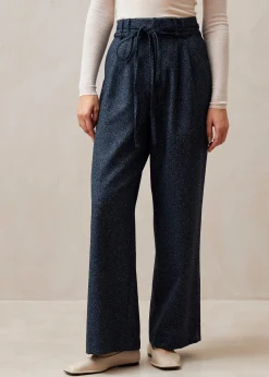 Kathy Herringbone Navy Pants