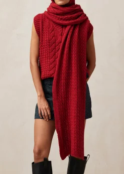 Kylie Red Tricot Scarf