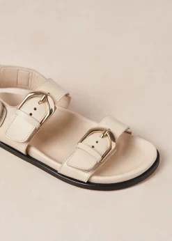 Leone Cream Leather Sandals