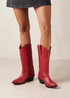 Liberty Red Leather Boots