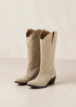 Liberty Suede Beige Leather Boots