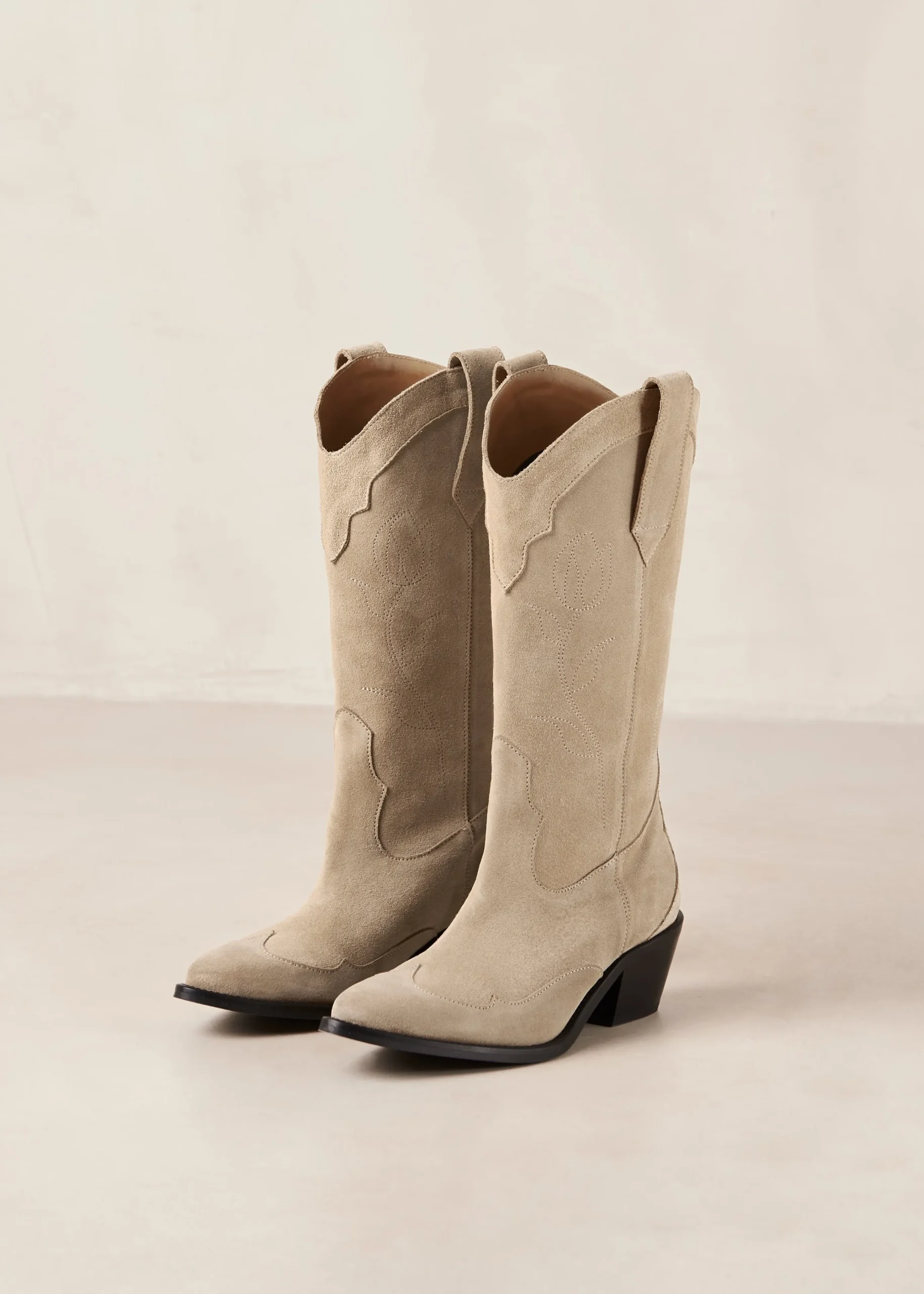 Liberty Suede Beige Leather Boots