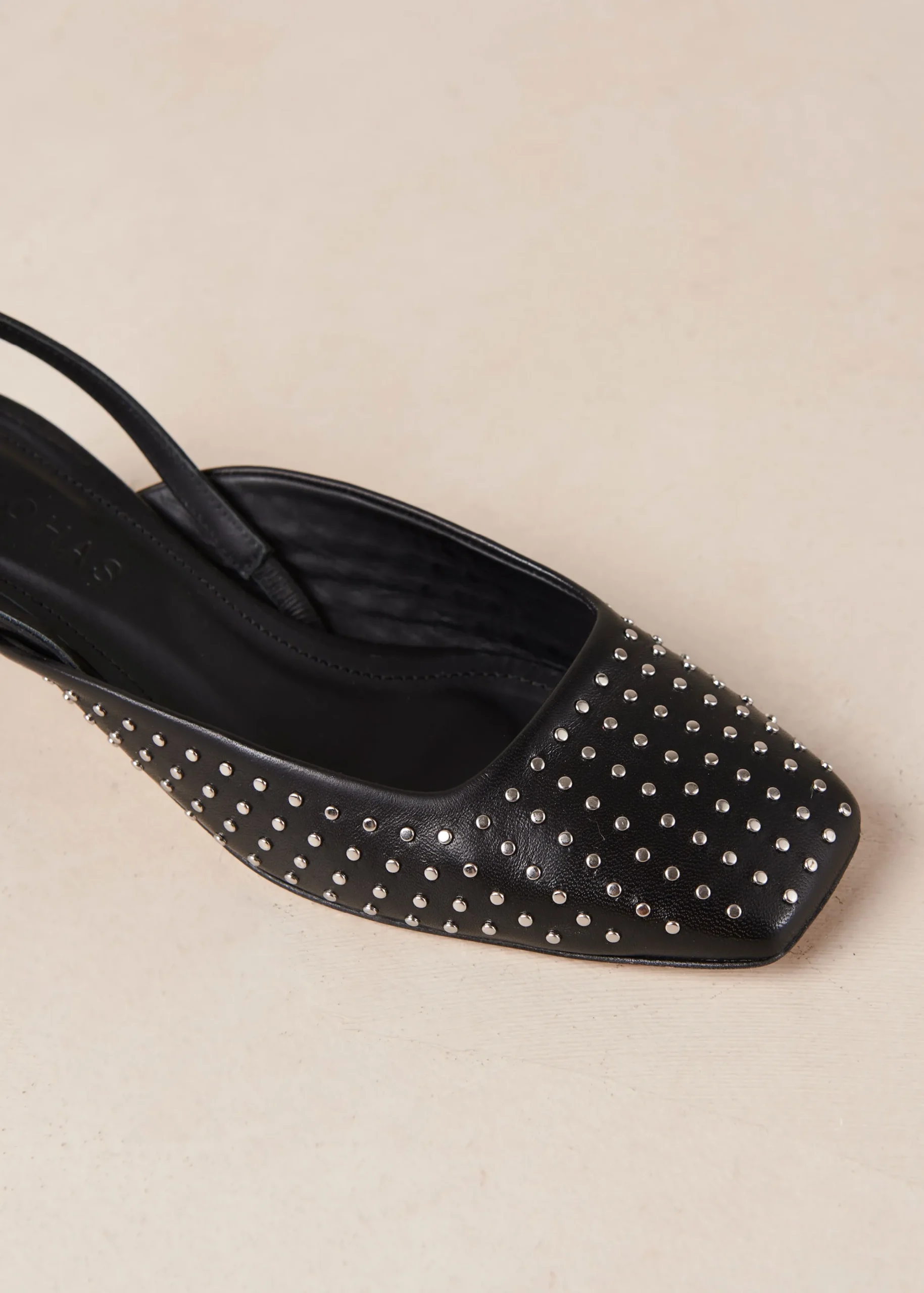 Lindy Studs Black Leather Pumps