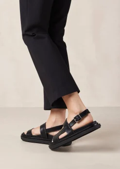 Lorelei Black Leather Sandals