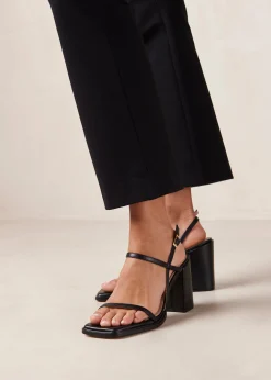 Lorena Black Vegan Leather Sandals