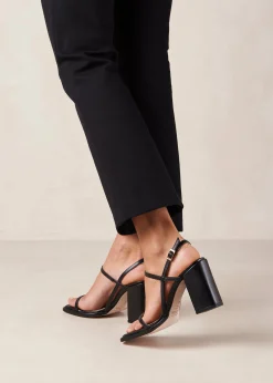 Lorena Black Vegan Leather Sandals